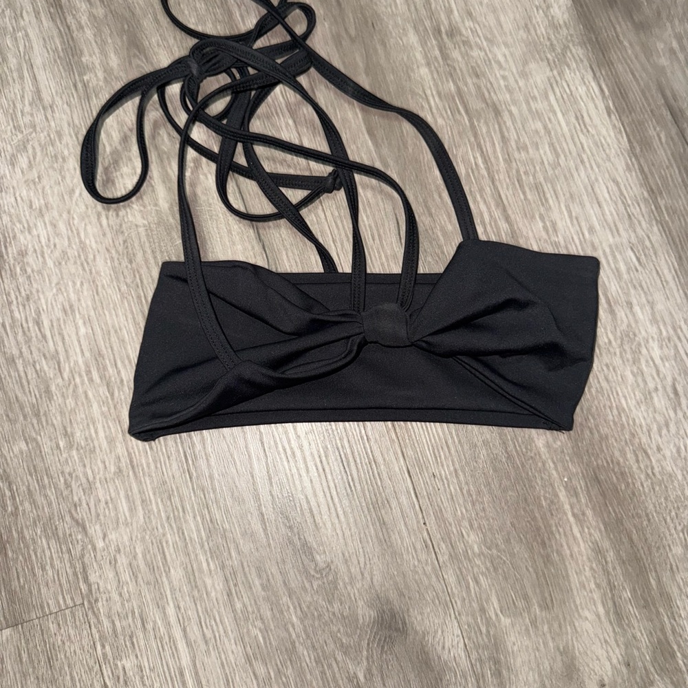 Chic Black Bow Bikini Top